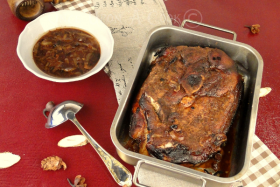 La rouelle de porc laquée au miel…