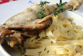 Le poulet au cidre et au thym…