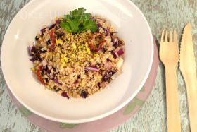 Le taboulé au chou rouge, tomates séchées…