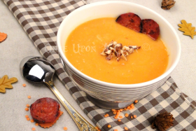 Le velouté de patates douces et lentilles…