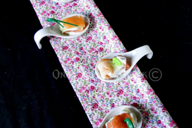 Les cuillères apéritives au saumon…